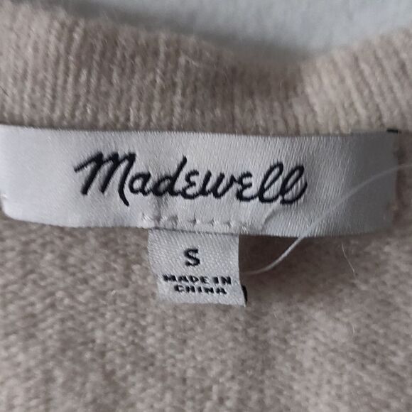 Madewell Striped Print Cozy Short Walk Cardigan, Size Small - Picture 5 of 6